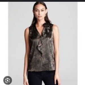 T Tahari Bessy Dark Chocolate Blouse